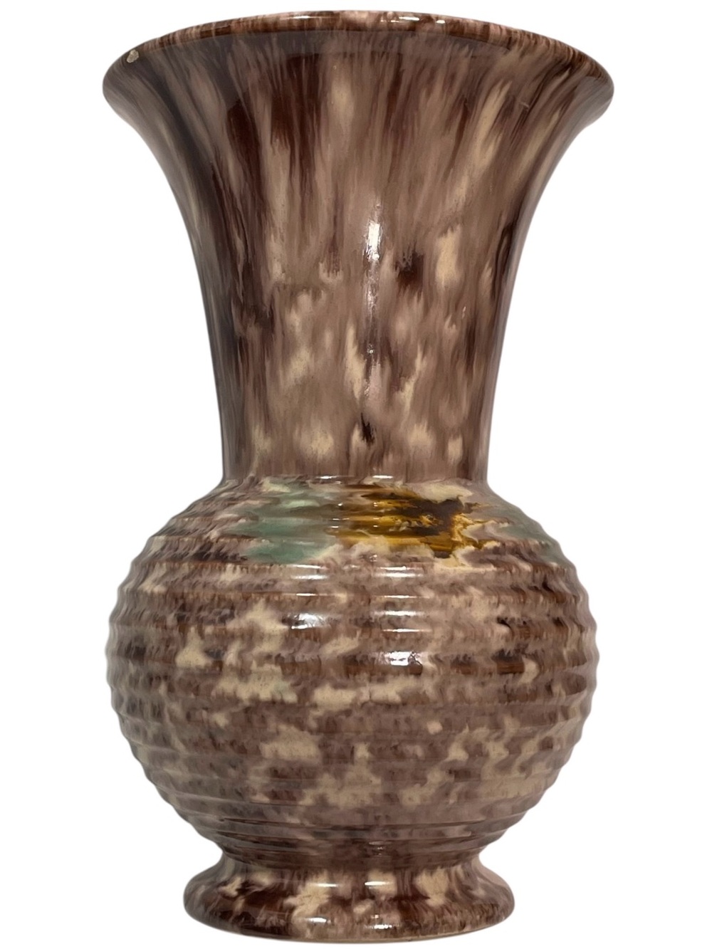 Vintage 1960s Jasba Keramik West Germany Fat Lava Flutted Ribbed Pottery Vase